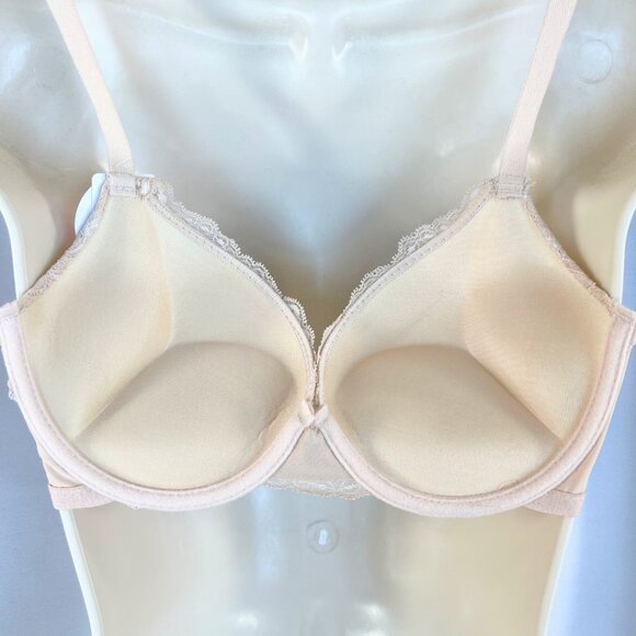 VS Bombshell Inspired Adds 2 Cups Ultimate Pushup Bra 34C Nude Lace - Picture 2 of 5